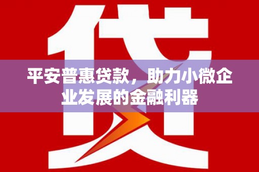 襄垣平安普惠贷款，助力小微企业发展的金融利器